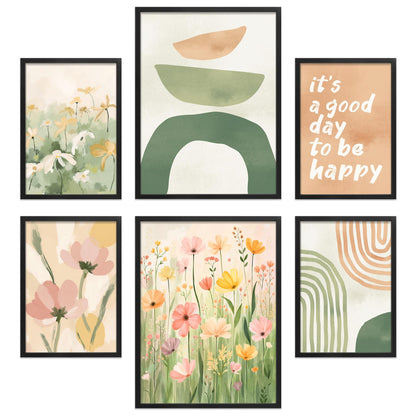 Poster Set Abstract Spring I mehrteilige Bilderwand I Wandbilder Fruehling