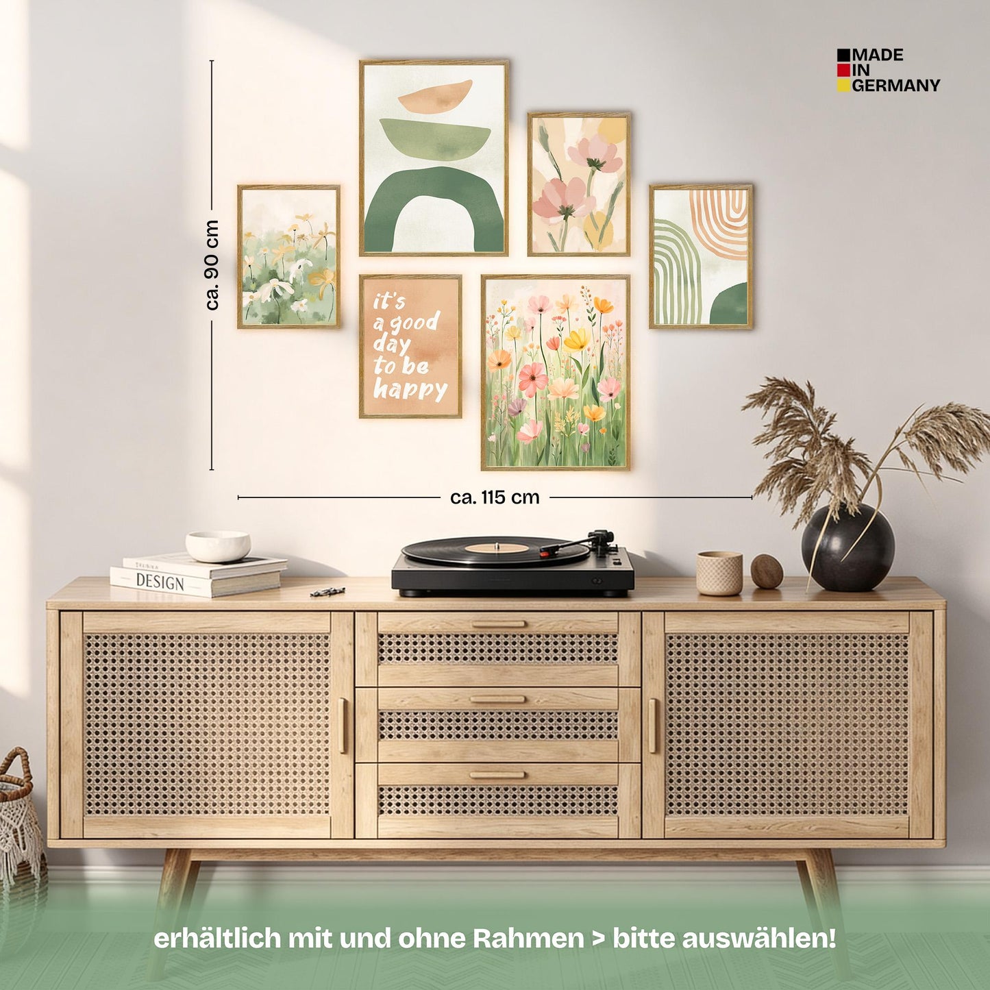 Poster Set Abstract Spring Bilderwand Wandbilder Fruehling ARTFAVES