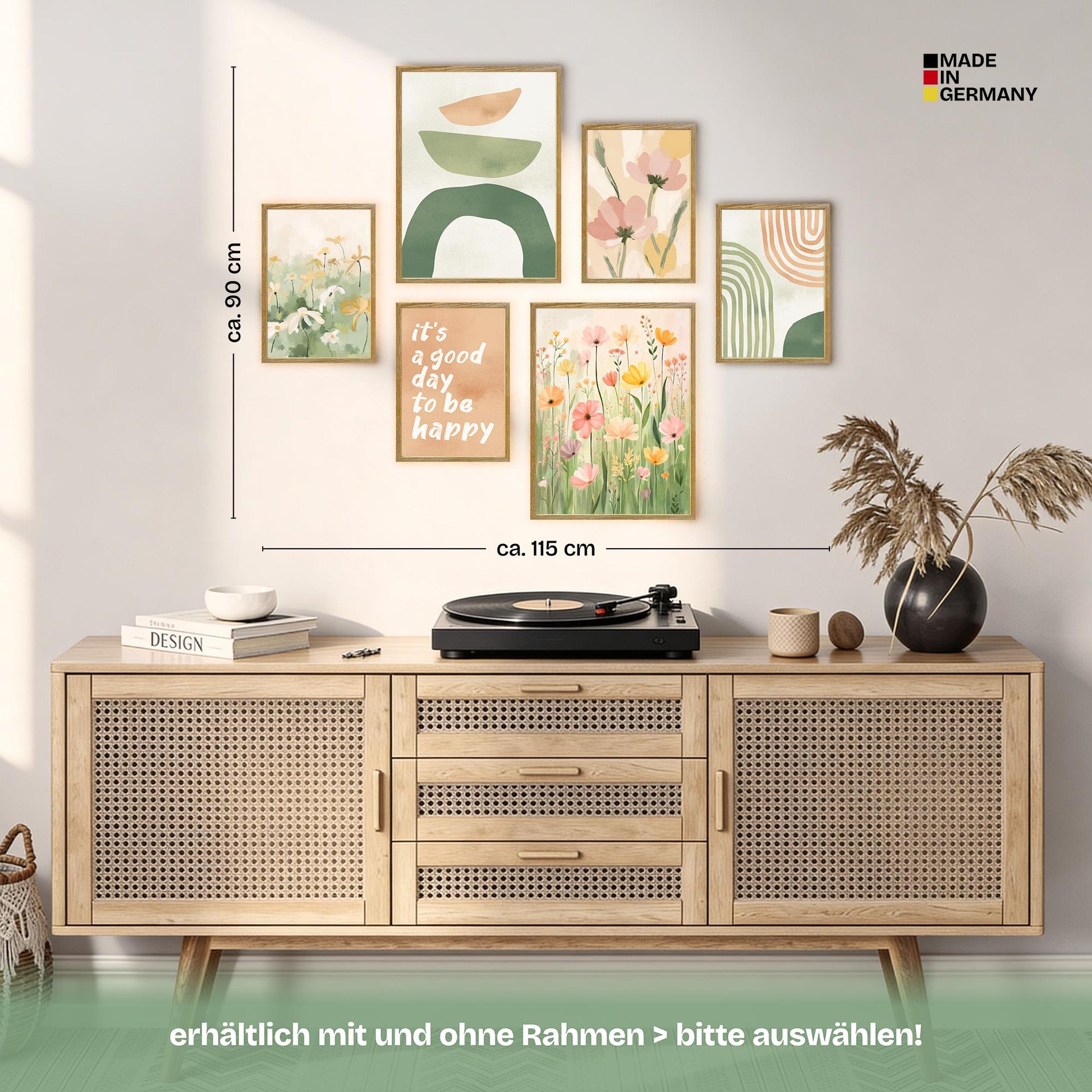 Poster Set Abstract Spring Bilderwand Wandbilder Fruehling ARTFAVES