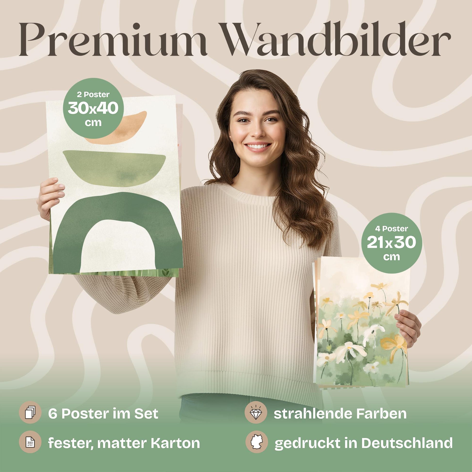 Poster Set Abstract Spring Bilderwand Wandbilder Fruehling ARTFAVES