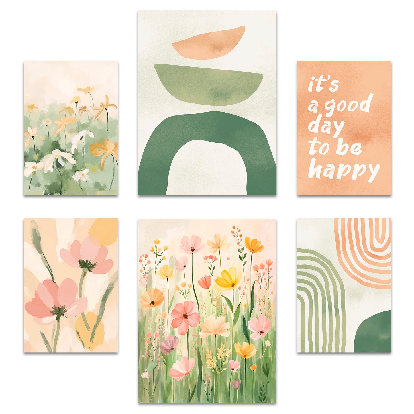 Poster Set Abstract Spring I mehrteilige Bilderwand I Wandbilder Fruehling