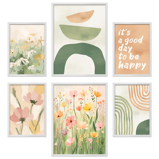 Poster Set Abstract Spring Bilderwand Wandbilder Fruehling ARTFAVES