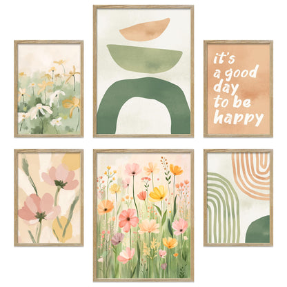 Poster Set Abstract Spring I mehrteilige Bilderwand I Wandbilder Fruehling