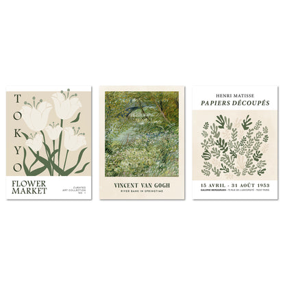 Poster Set Art Galerie Green Botanic I mehrteilige Bilderwand I Wandbilder Gruen