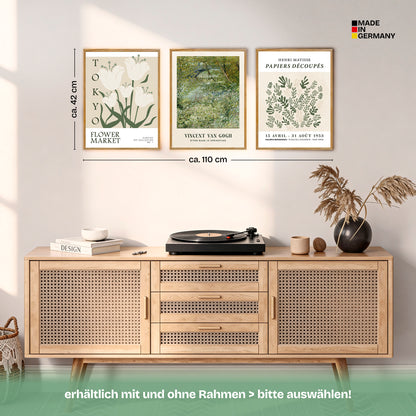 Poster Set Art Galerie Green Botanic Bilderwand Wandbilder Gruen ARTFAVES