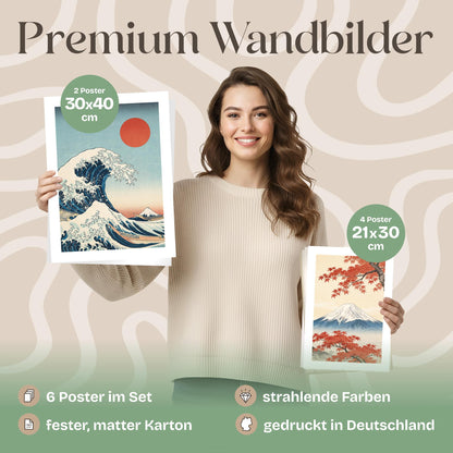 Poster Set Art Gallery Japan Bilderwand Wandbilder Hokusai ARTFAVES