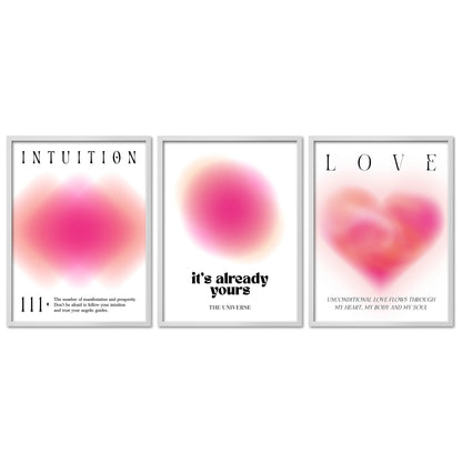 Poster Set Aura Trio Magenta I mehrteilige Bilderwand I Wandbilder Spirituell
