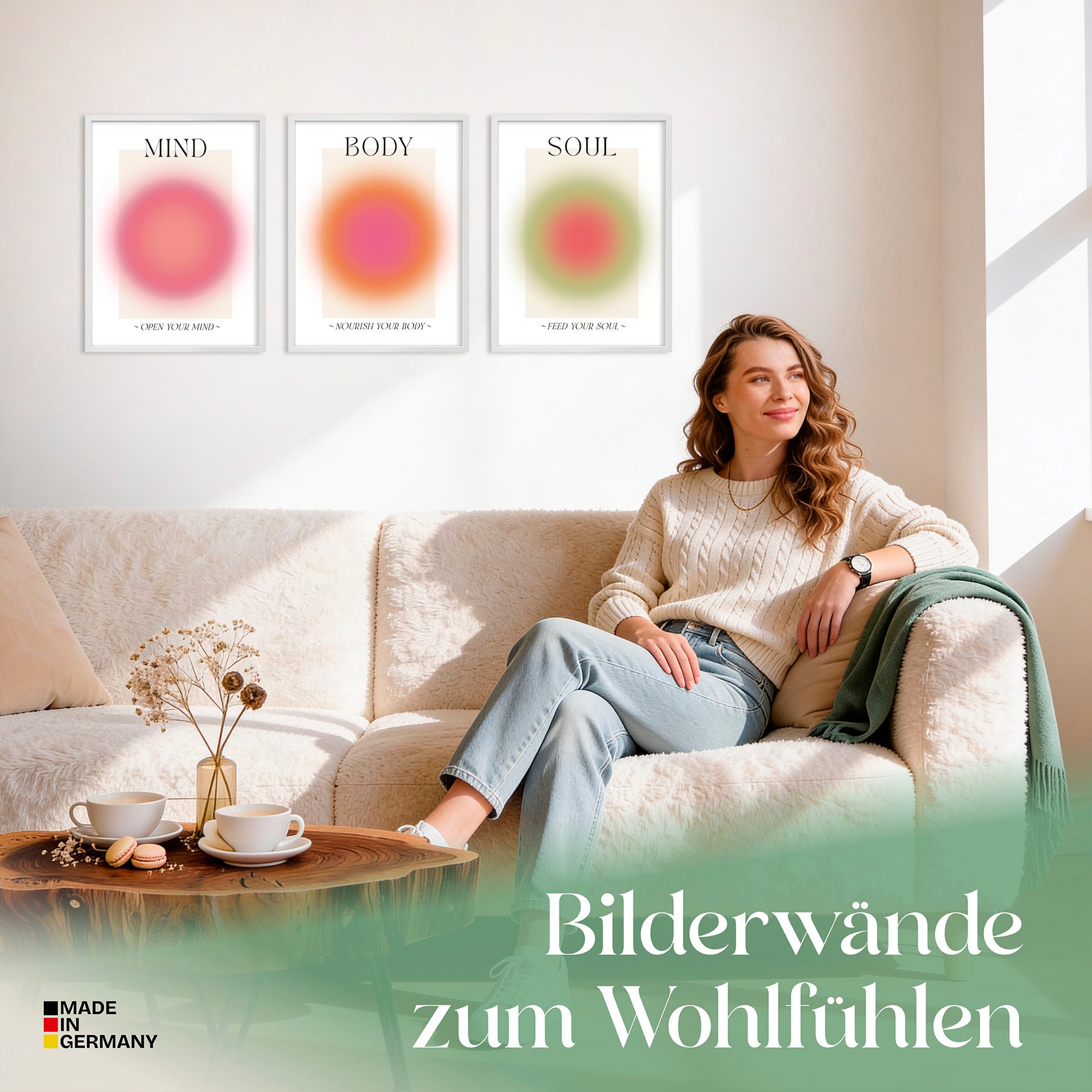 Poster Set Aura Trio Bilderwand Wandbilder Spirituell ARTFAVES