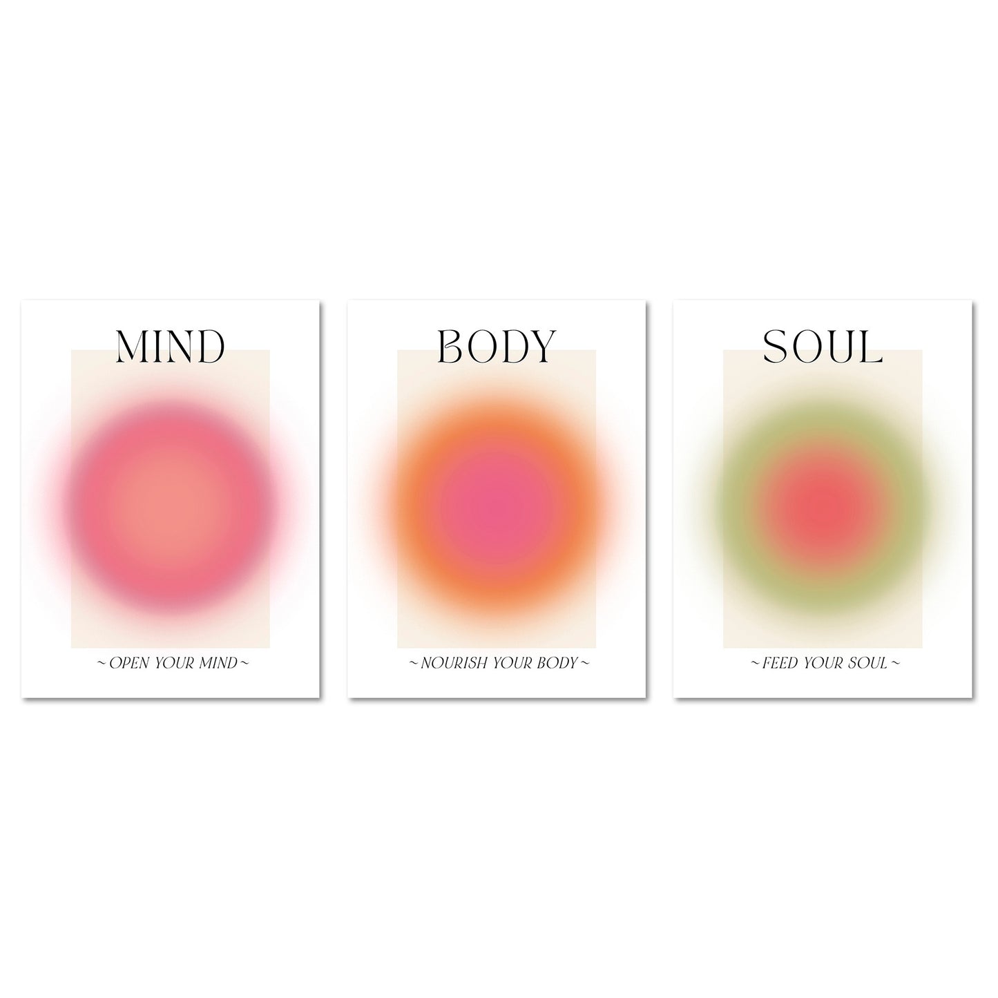 Poster Set Aura Trio I mehrteilige Bilderwand I Wandbilder Spirituell