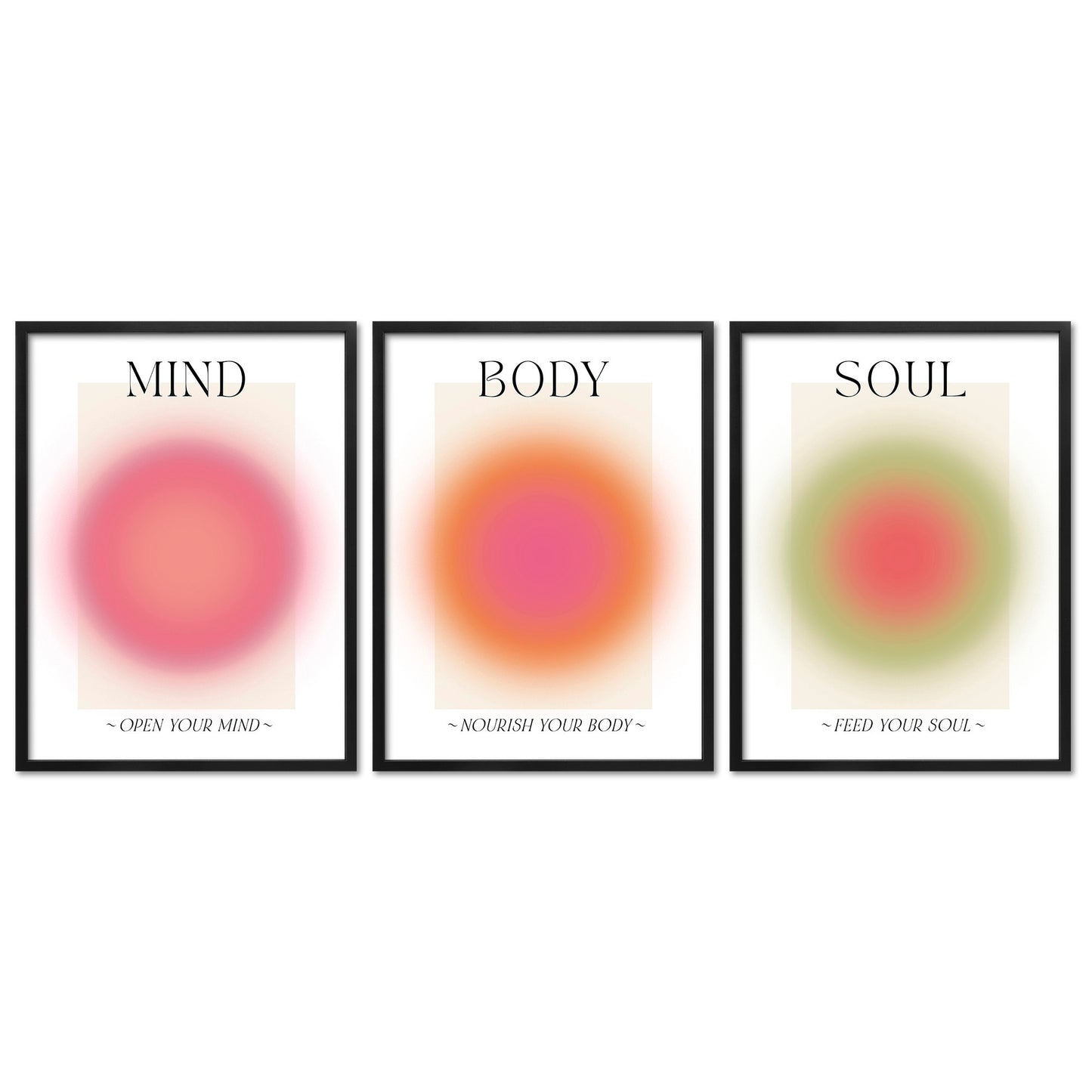 Poster Set Aura Trio I mehrteilige Bilderwand I Wandbilder Spirituell