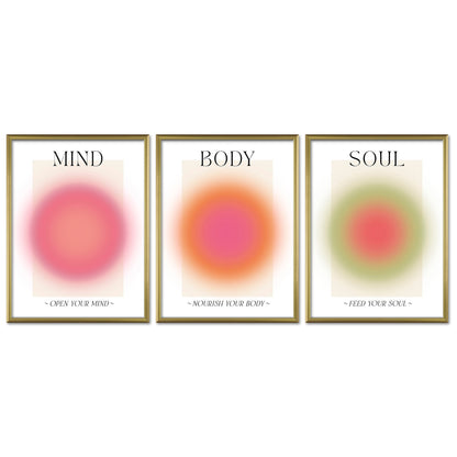 Poster Set Aura Trio I mehrteilige Bilderwand I Wandbilder Spirituell