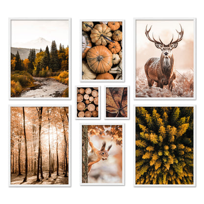 Poster Set Autumn Forest I mehrteilige Bilderwand I Wandbilder Herbst
