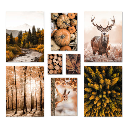 Poster Set Autumn Forest I mehrteilige Bilderwand I Wandbilder Herbst