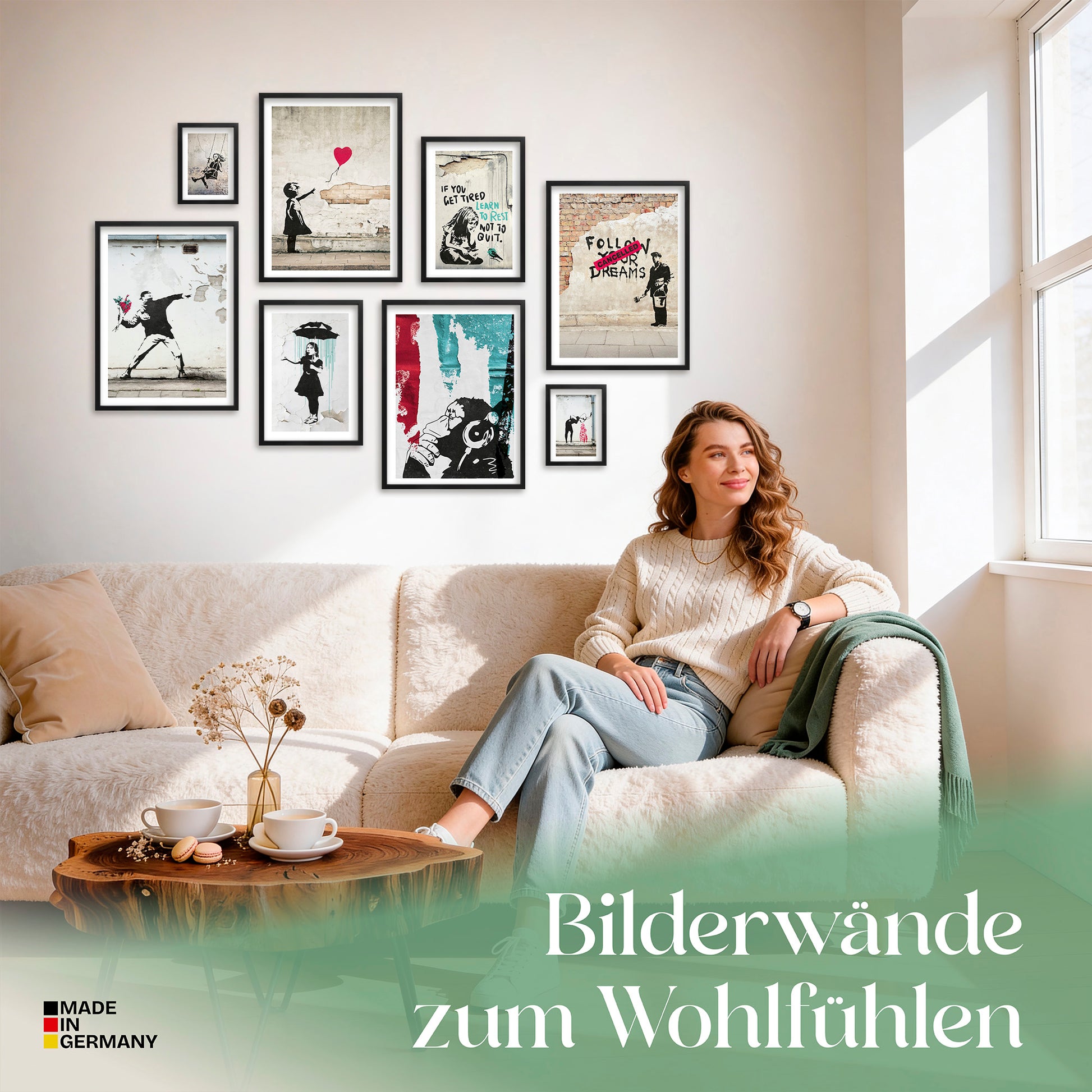 Poster Set Banksy Street Art Bilderwand Wandbilder Banksy ARTFAVES