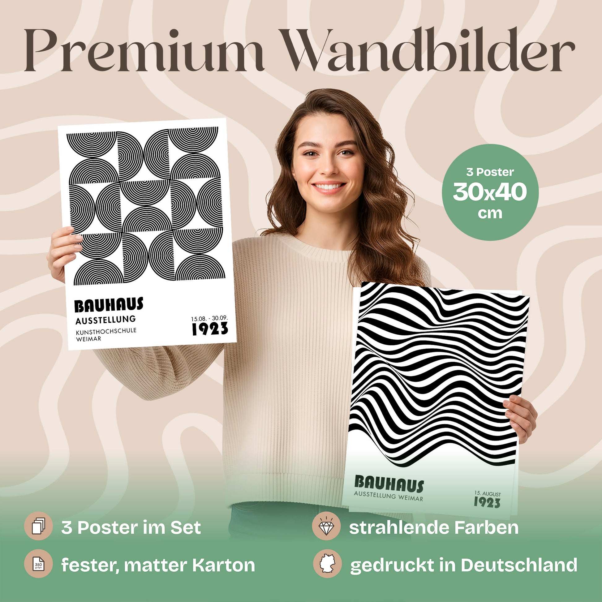 Poster Set Bauhaus Geometrie 1 Bilderwand Wandbilder Bauhaus ARTFAVES