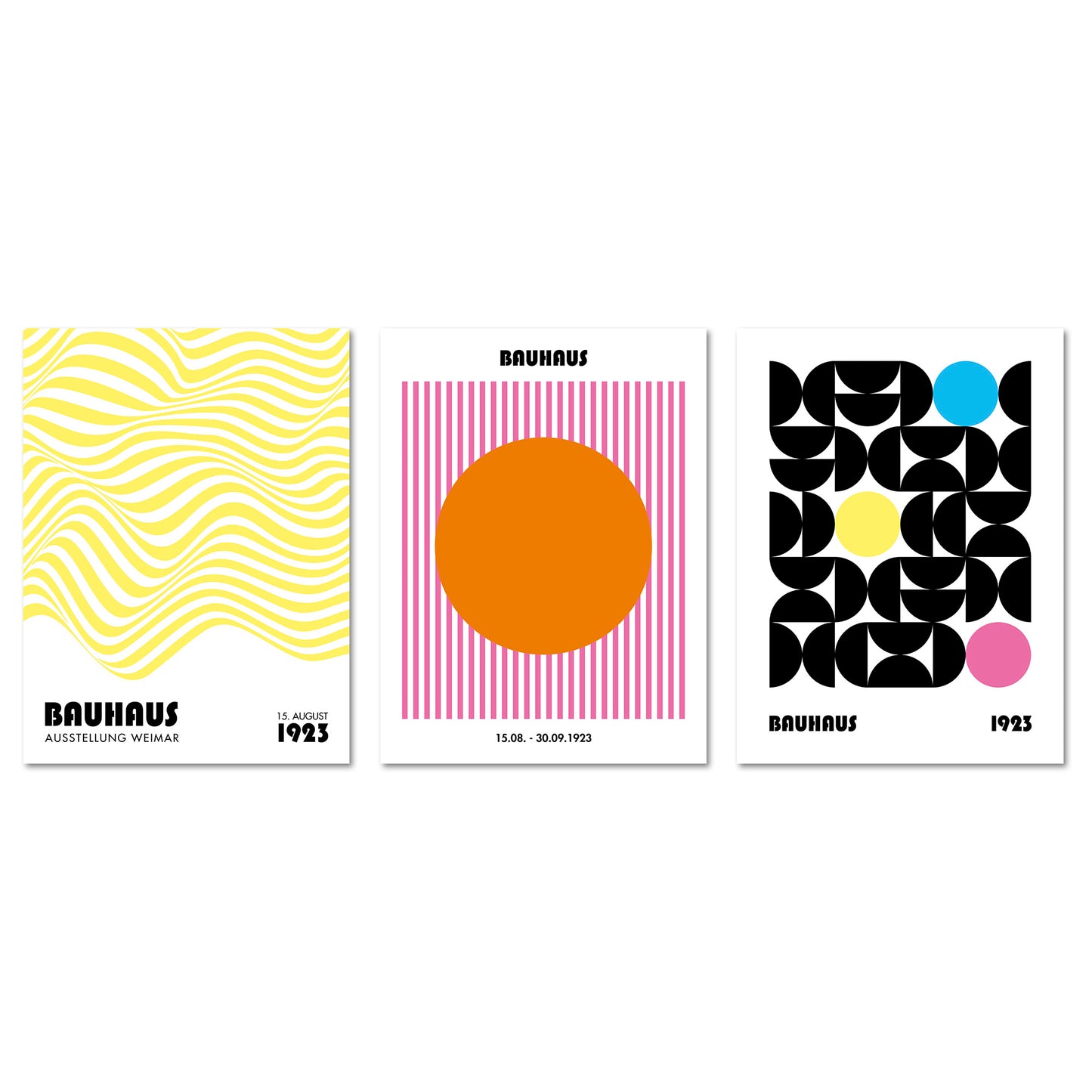 Poster Set Bauhaus Geometrie 3 I mehrteilige Bilderwand I Wandbilder Bauhaus