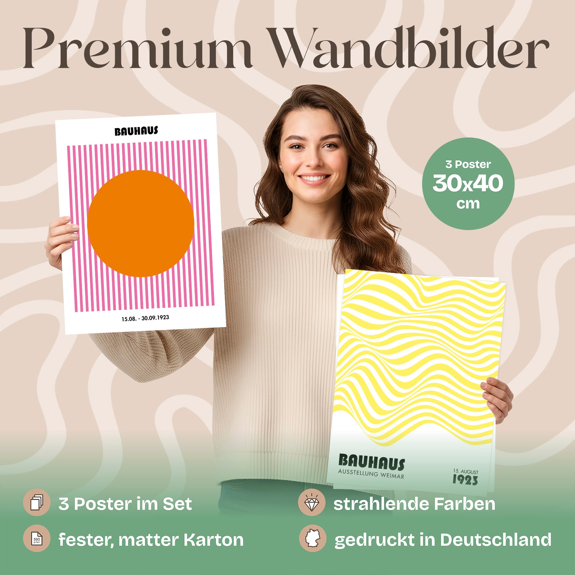 Poster Set Bauhaus Geometrie 3 Bilderwand Wandbilder Bauhaus ARTFAVES