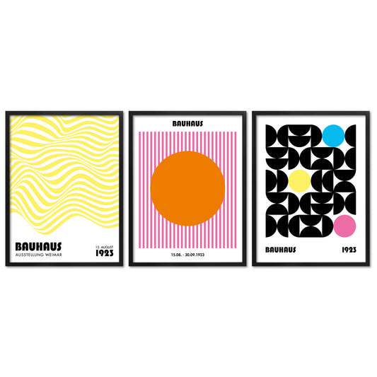 Poster Set Bauhaus Geometrie 3 Bilderwand Wandbilder Bauhaus ARTFAVES