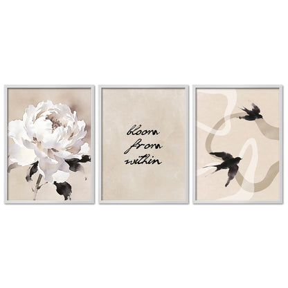 Poster Set Beige Black Elegance Trio I mehrteilige Bilderwand I Wandbilder Abstrakte-Kunst
