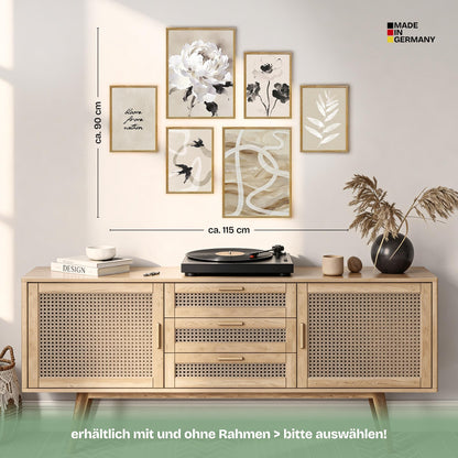 Poster Set Beige Black Elegance Bilderwand Wandbilder Abstrakt ARTFAVES