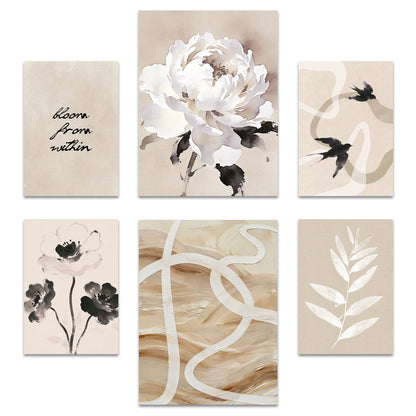 Poster Set Beige Black Elegance I mehrteilige Bilderwand I Wandbilder Abstrakt