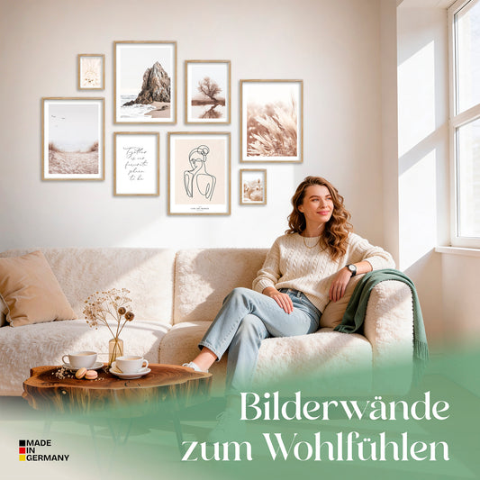 Poster Set Beige Harmony Bilderwand Wandbilder Beige ARTFAVES