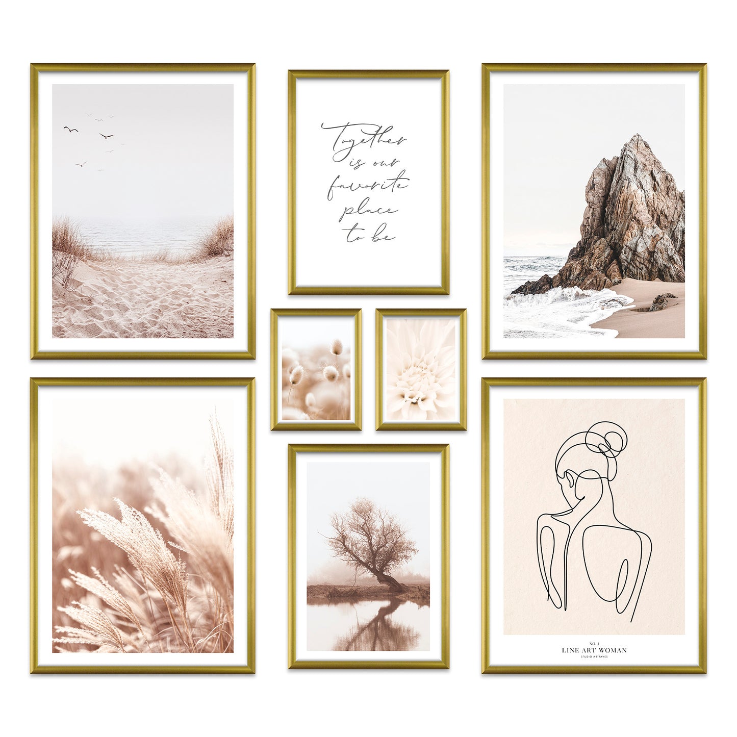 Poster Set Beige Harmony I mehrteilige Bilderwand I Wandbilder Beige