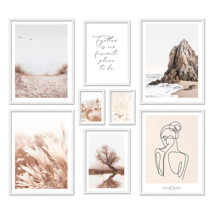 Poster Set Beige Harmony I mehrteilige Bilderwand I Wandbilder Beige