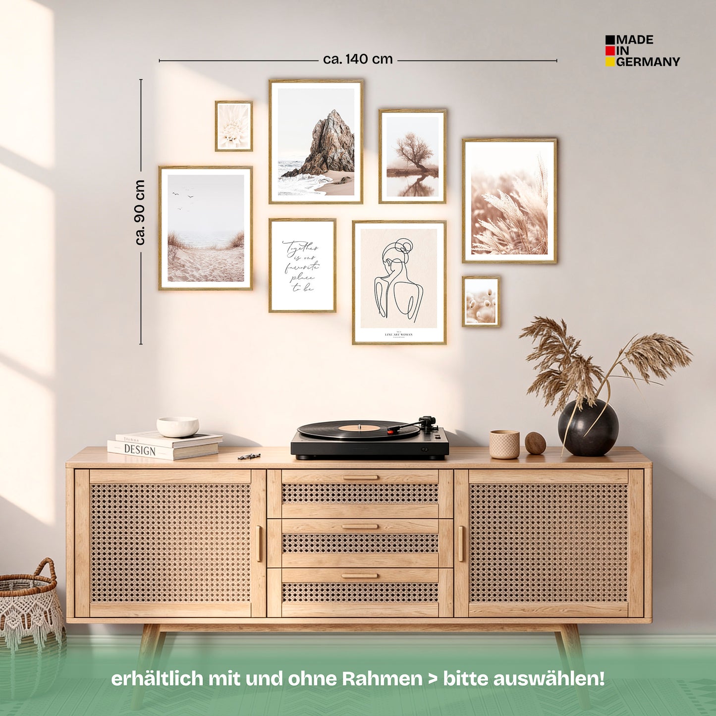 Poster Set Beige Harmony Bilderwand Wandbilder Beige ARTFAVES