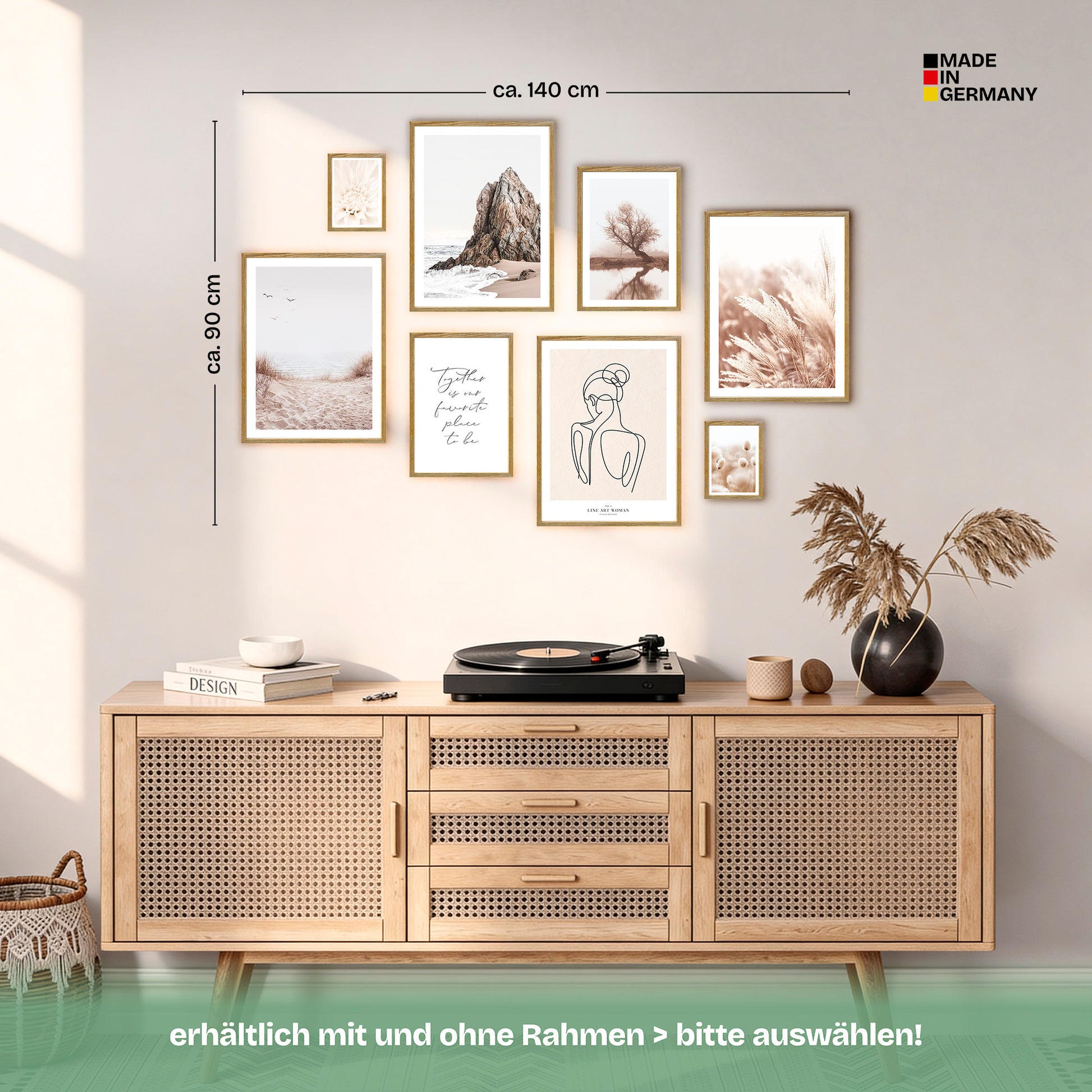 Poster Set Beige Harmony Bilderwand Wandbilder Beige ARTFAVES