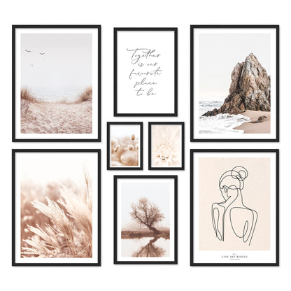 Poster Set Beige Harmony I mehrteilige Bilderwand I Wandbilder Beige