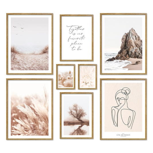 Poster Set Beige Harmony Bilderwand Wandbilder Beige ARTFAVES