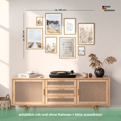 Poster Set Beige Sea Pampas Bilderwand Wandbilder Pampasgras ARTFAVES