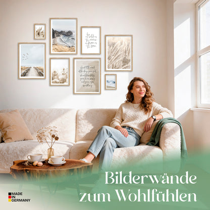 Poster Set Beige Sea Pampas Bilderwand Wandbilder Pampasgras ARTFAVES