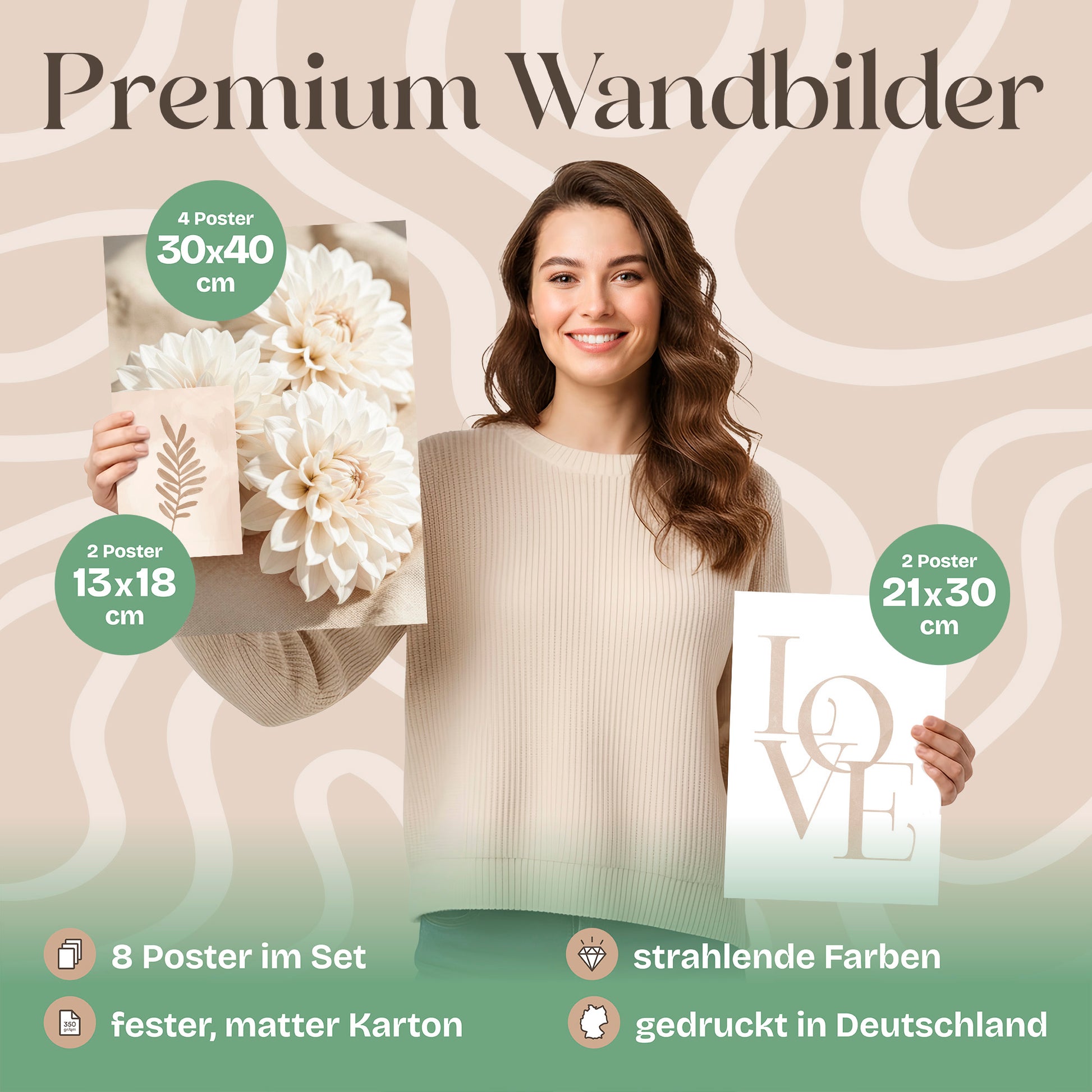 Poster Set Beige Softness Bilderwand Wandbilder Beige ARTFAVES