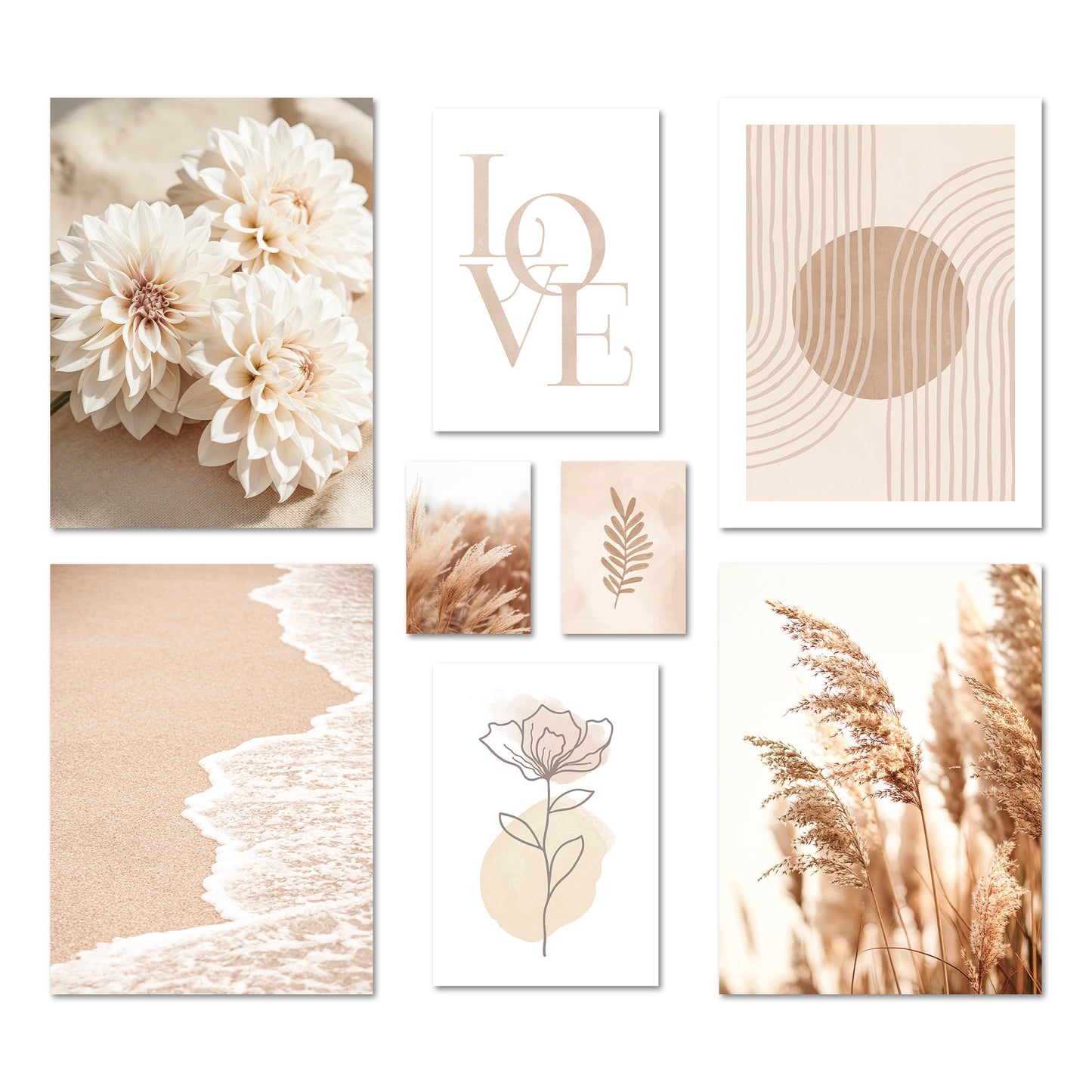 Poster Set Beige Softness I mehrteilige Bilderwand I Wandbilder Beige