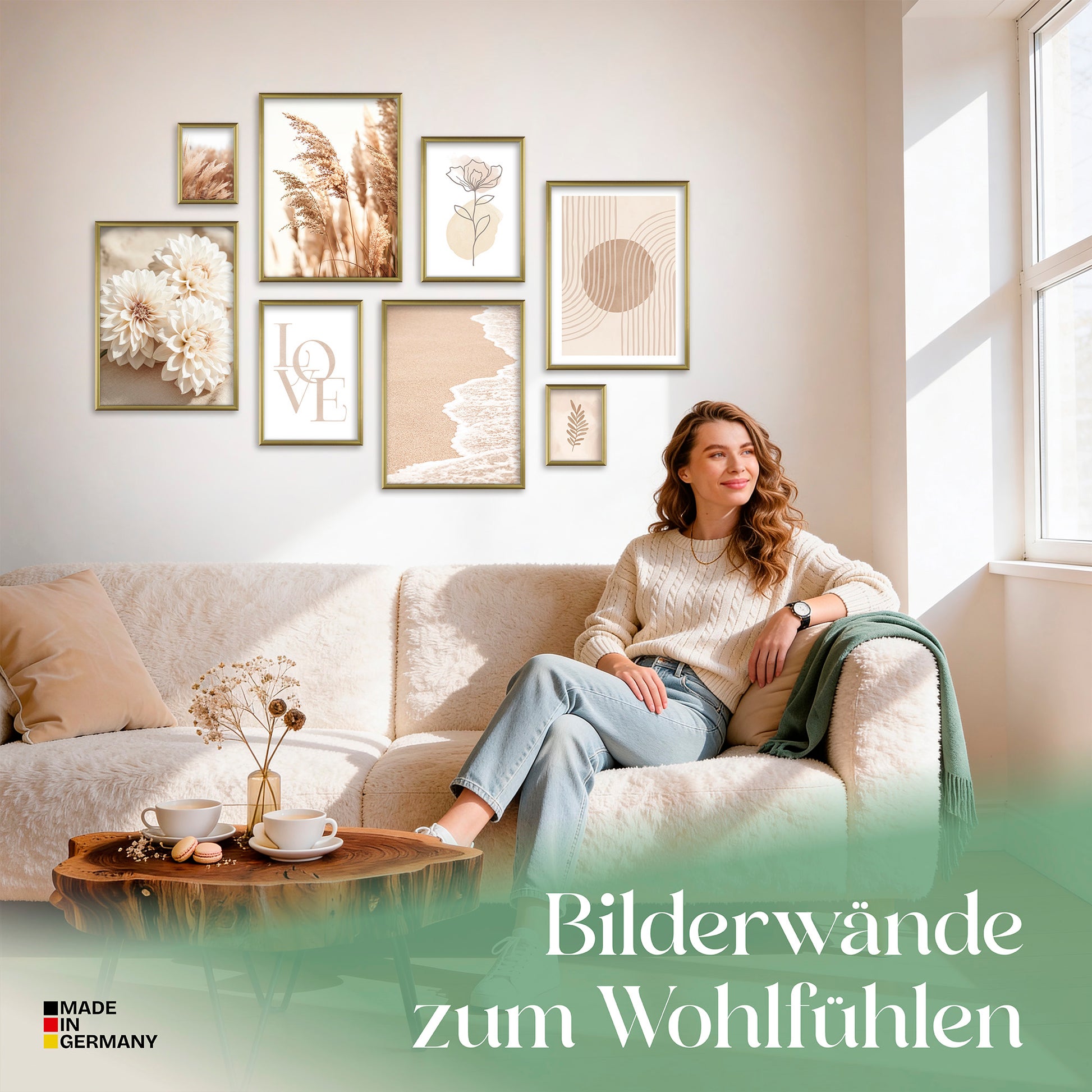 Poster Set Beige Softness Bilderwand Wandbilder Beige ARTFAVES