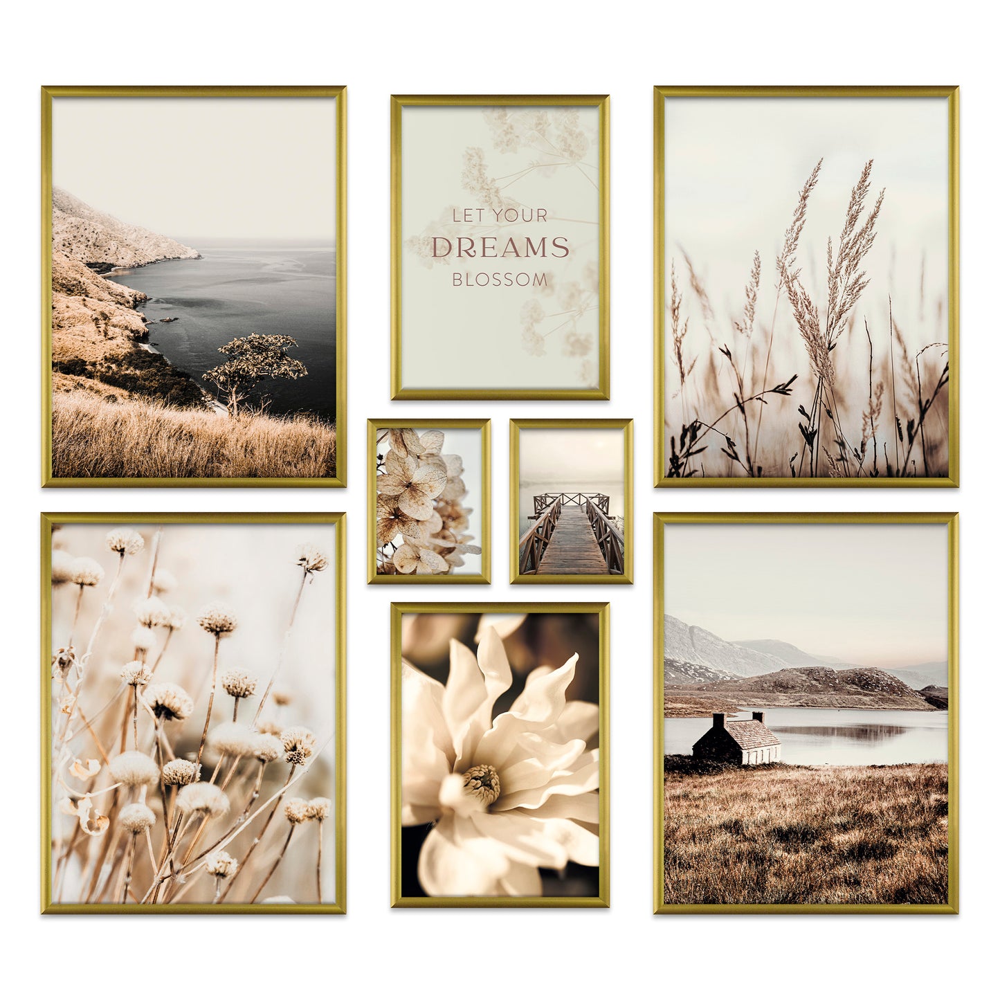 Poster Set Beige Vintage Nature I mehrteilige Bilderwand I Wandbilder Natur