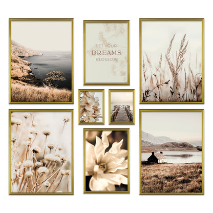 Poster Set Beige Vintage Nature I mehrteilige Bilderwand I Wandbilder Natur