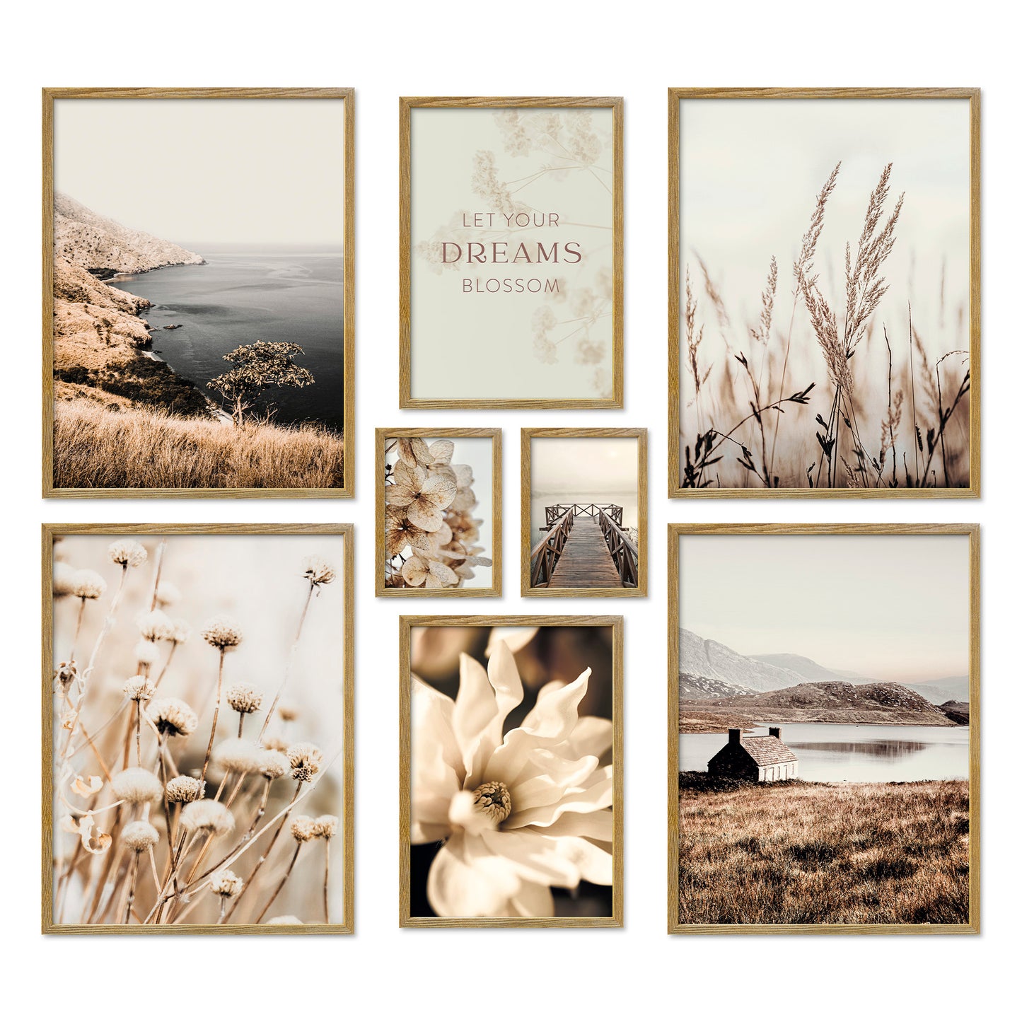Poster Set Beige Vintage Nature Bilderwand Wandbilder Natur ARTFAVES