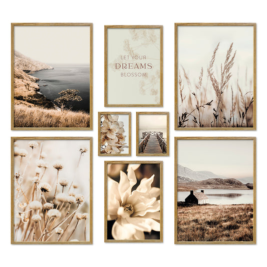 Poster Set Beige Vintage Nature Bilderwand Wandbilder Natur ARTFAVES