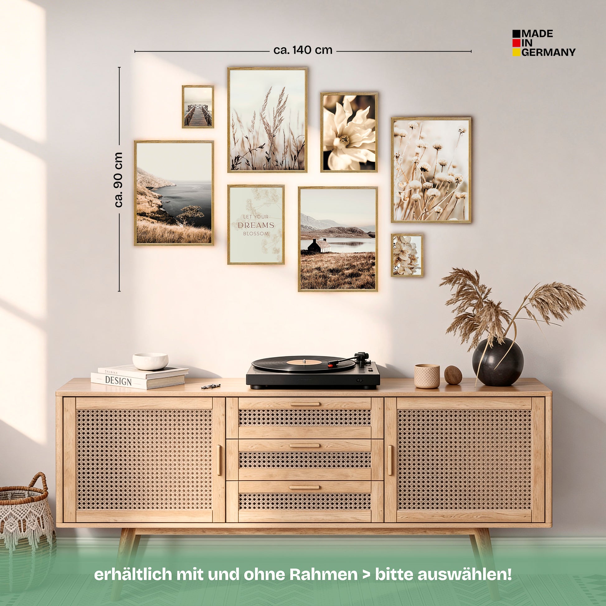 Poster Set Beige Vintage Nature Bilderwand Wandbilder Natur ARTFAVES
