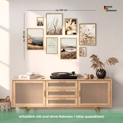 Poster Set Beige Vintage Nature Bilderwand Wandbilder Natur ARTFAVES