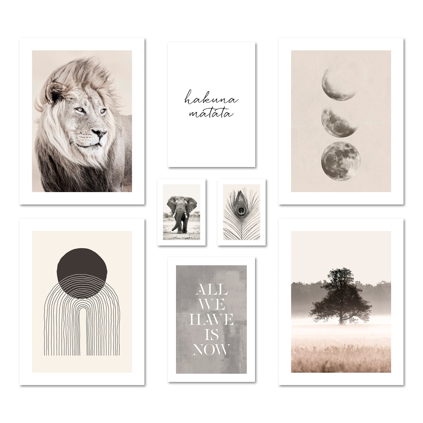 Poster Set Beige Wilderness I mehrteilige Bilderwand I Wandbilder Natur