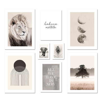 Poster Set Beige Wilderness I mehrteilige Bilderwand I Wandbilder Natur