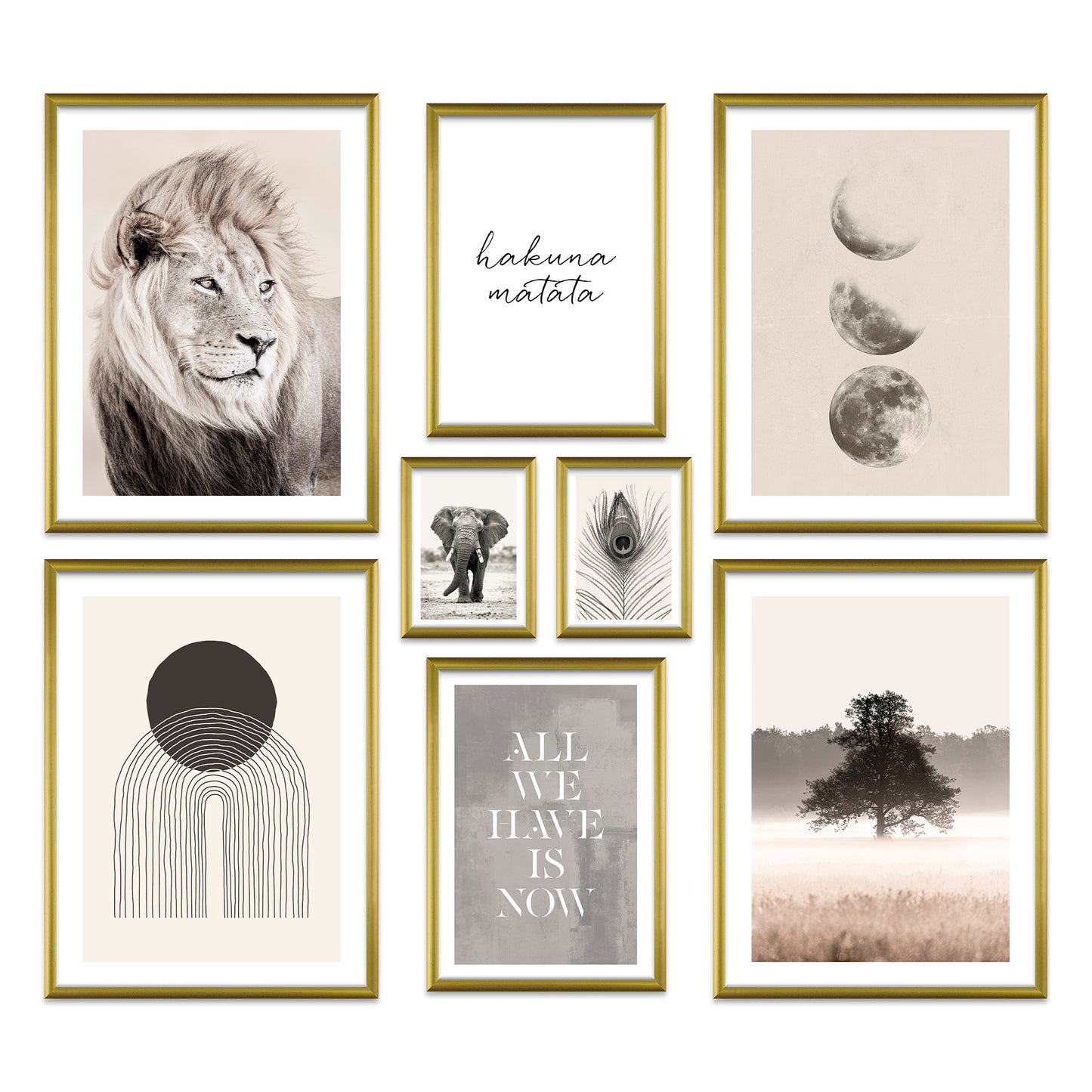 Poster Set Beige Wilderness I mehrteilige Bilderwand I Wandbilder Natur