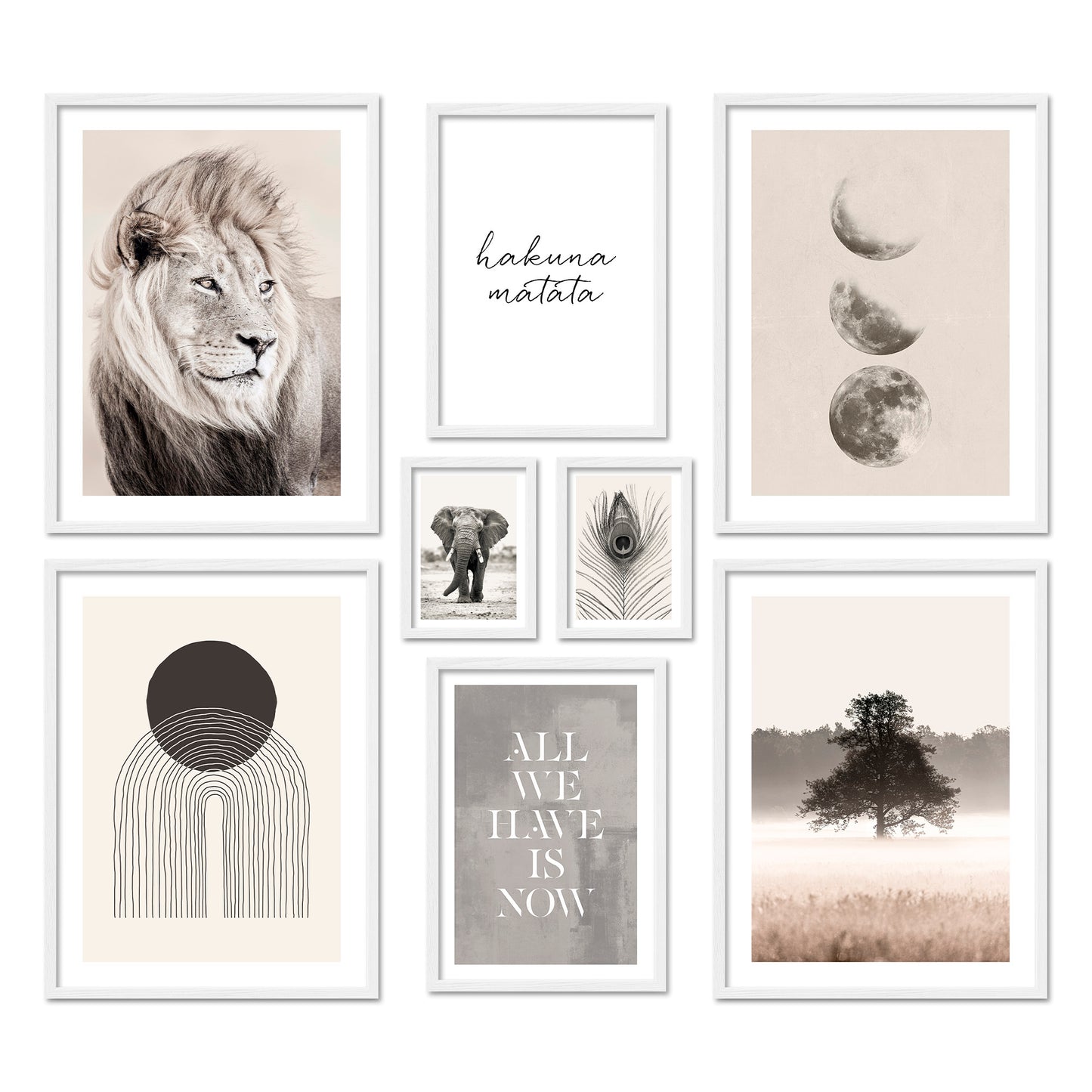 Poster Set Beige Wilderness I mehrteilige Bilderwand I Wandbilder Natur