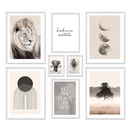 Poster Set Beige Wilderness I mehrteilige Bilderwand I Wandbilder Natur