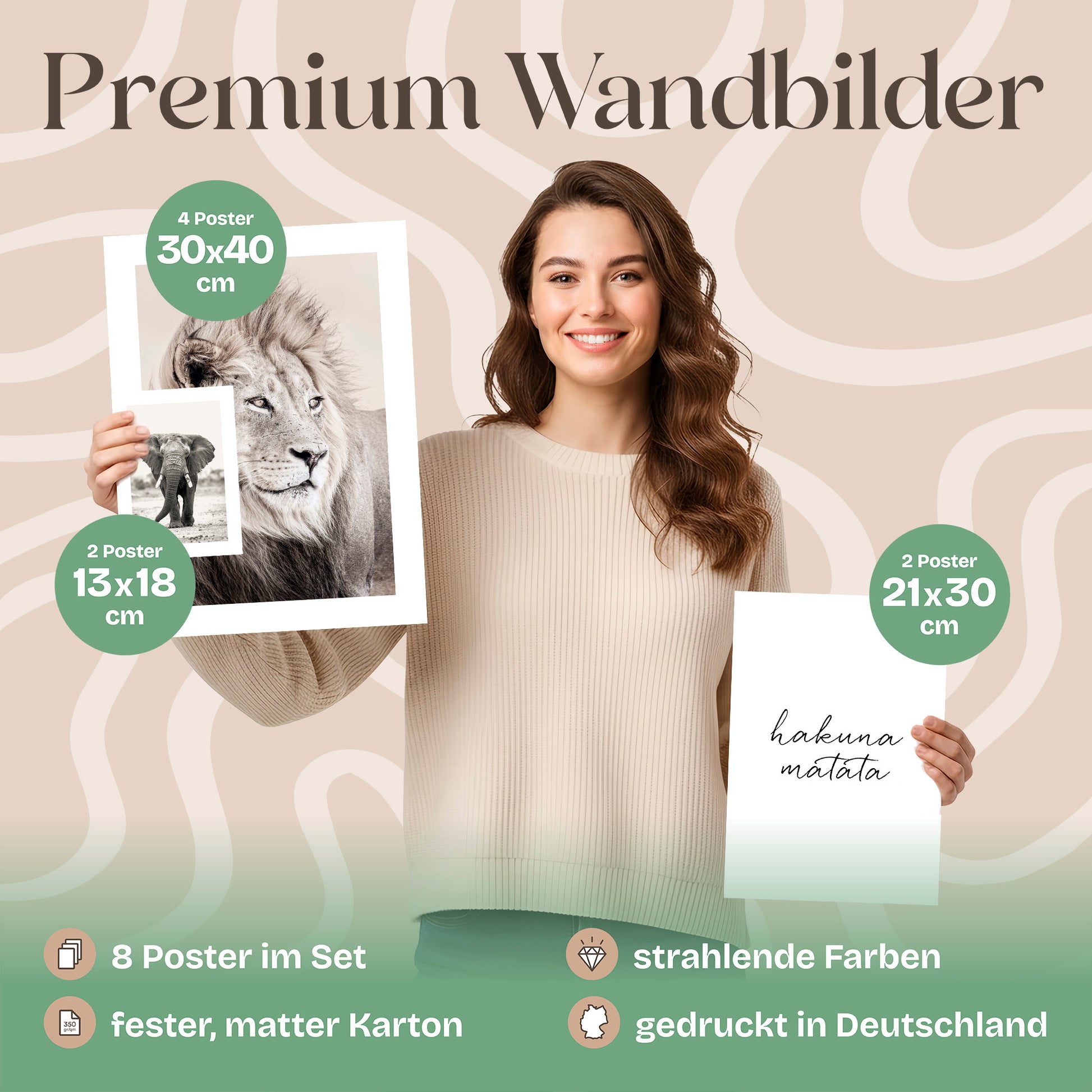 Poster Set Beige Wilderness Bilderwand Wandbilder Natur ARTFAVES