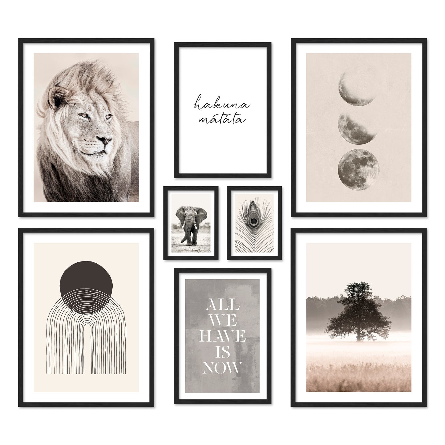 Poster Set Beige Wilderness I mehrteilige Bilderwand I Wandbilder Natur